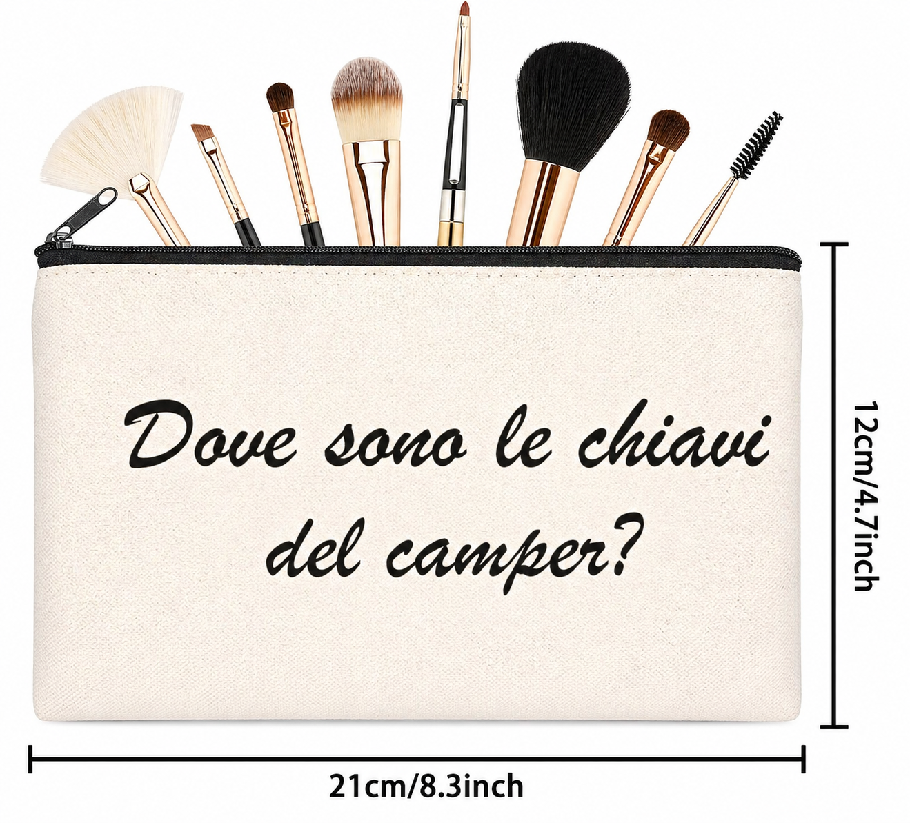 Astuccio Camper Personalizzato – Pochette in Tela con Frase Divertente